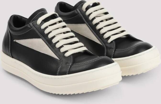 Rick Owens Zwarte Leren Sneakers voor Vrouwen Black Dames