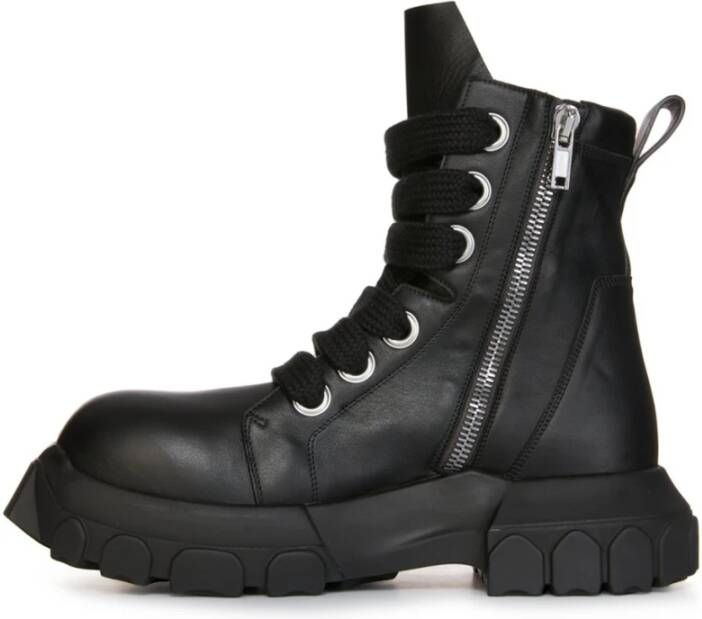 Rick Owens Zwarte Leren Veterschoenen Black Heren