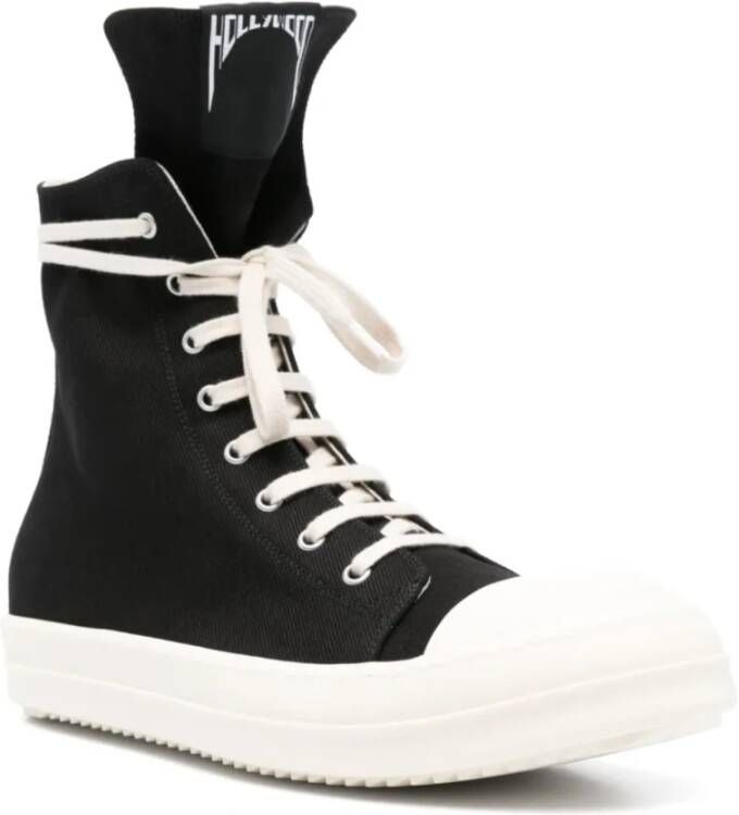 Rick Owens Zwarte Melk Denim Sneakers Black Heren