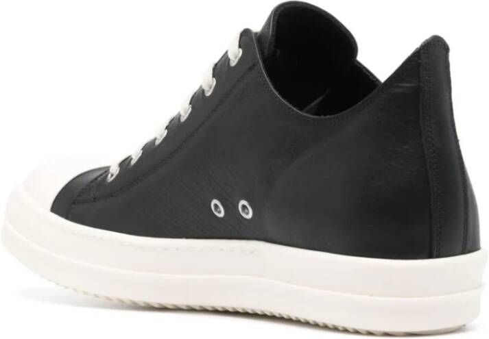 Rick Owens Zwarte Sneakers Veters Haaietand Black Heren