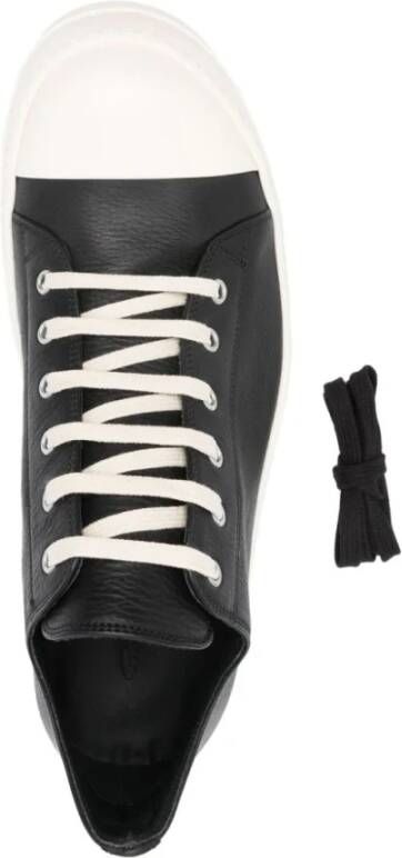 Rick Owens Zwarte Sneakers Veters Haaietand Black Heren