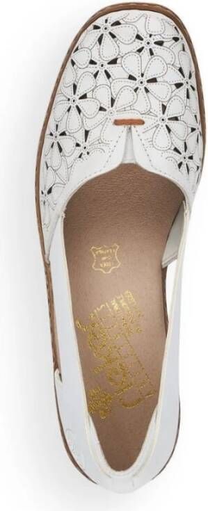 Rieker Witte Leren Ballerina Flats Wit Dames