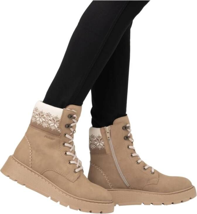 Rieker Beige Casual Enkellaarsjes voor dames Beige Dames