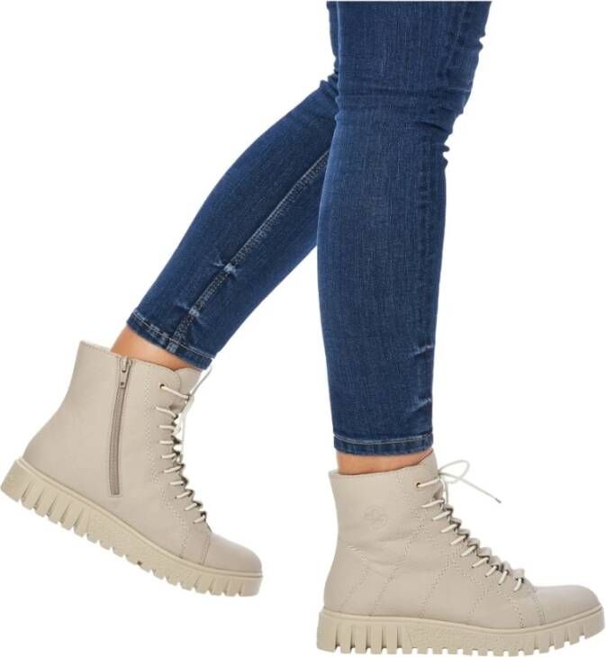 Rieker Beige Casual Enkellaarsjes voor dames Beige Dames