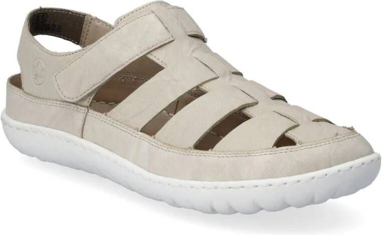 Rieker Beige Casual Platte Sandalen Beige Dames