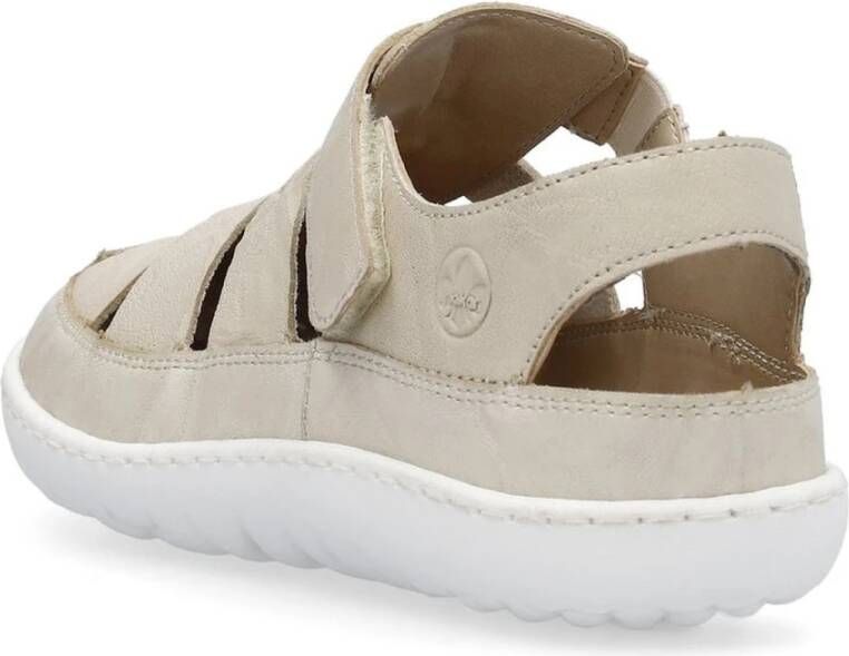 Rieker Beige Casual Platte Sandalen Beige Dames