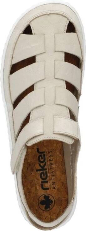 Rieker Beige Casual Platte Sandalen Beige Dames