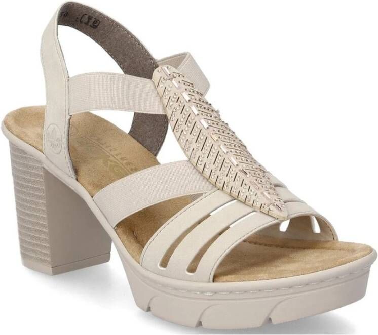 Rieker Beige Casual Platte Sandalen Vrouwen Beige Dames