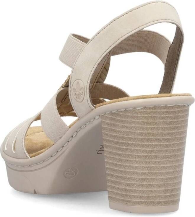 Rieker Beige Casual Platte Sandalen Vrouwen Beige Dames