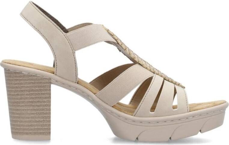 Rieker Beige Casual Platte Sandalen Vrouwen Beige Dames