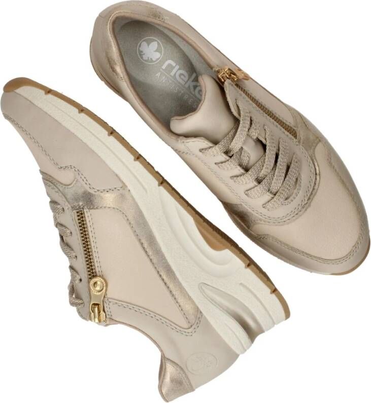 Rieker Beige Sneaker met Gewatteerde Enkelsteun Beige Dames