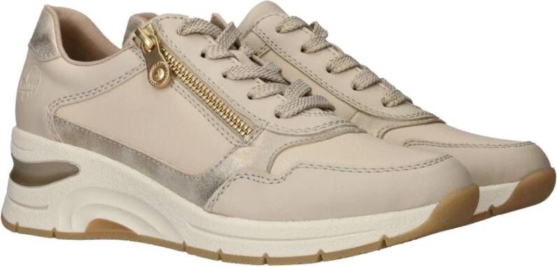 Rieker Beige Sneaker met Gewatteerde Enkelsteun Beige Dames