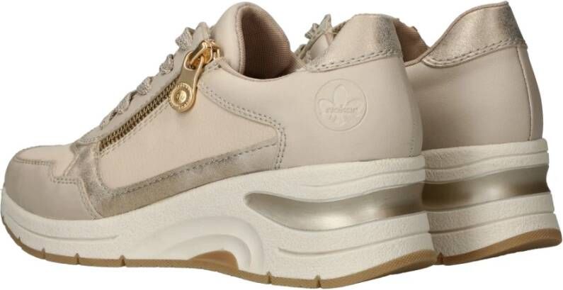 Rieker Beige Sneaker met Gewatteerde Enkelsteun Beige Dames