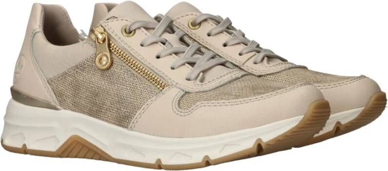 Rieker Beige Sneaker met Gouden Details Multicolor Dames