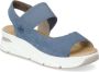 Rieker Blauwe Casual Open Platte Sandalen Blue Dames - Thumbnail 3