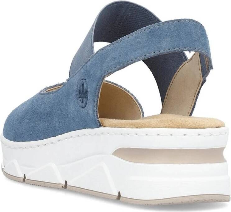 Rieker Blauwe Casual Open Platte Sandalen Blue Dames