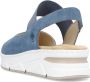 Rieker Blauwe Casual Open Platte Sandalen Blue Dames - Thumbnail 4