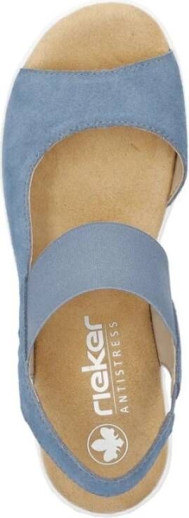 Rieker Blauwe Casual Open Platte Sandalen Blue Dames