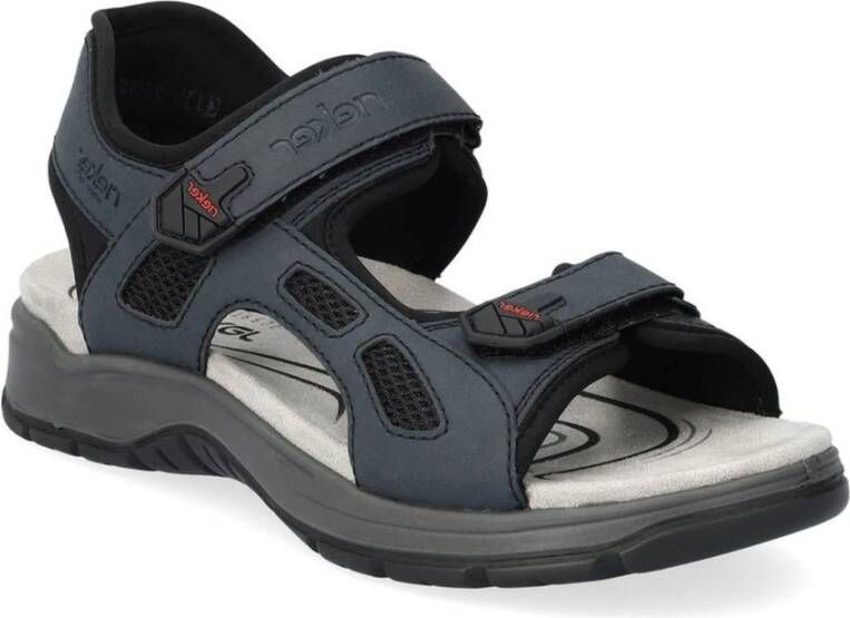 Rieker Blauwe Casual Platte Sandalen voor Mannen Blue Heren