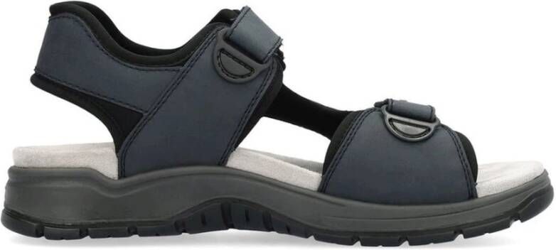 Rieker Blauwe Casual Platte Sandalen voor Mannen Blue Heren