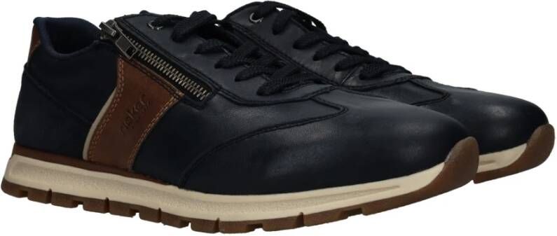 Rieker Blauwe Comfortabele Sneaker met Rits en Veters Blue Heren