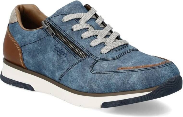 Rieker Blauwe Sneakers voor Mannen Blue Heren