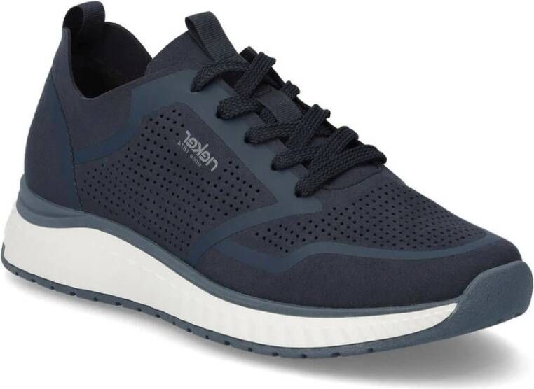 Rieker Blauwe Sneakers voor Mannen Blue Heren