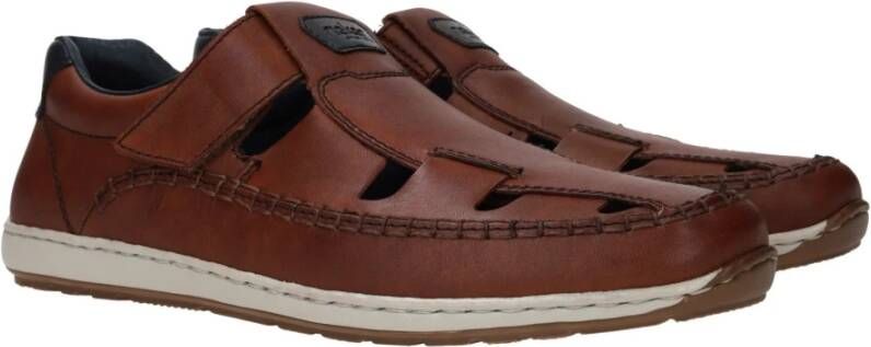 Rieker Bruin Leren Comfort Sandaal Brown Heren