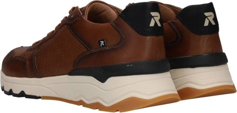 Rieker Bruine Leren Sneaker voor Heren Brown Heren