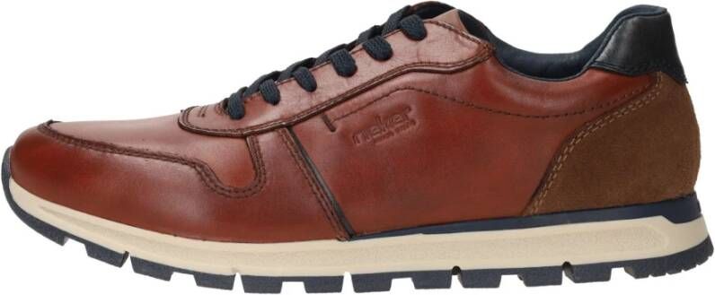 Rieker Bruine leren sneaker voor heren Brown Heren