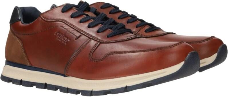 Rieker Bruine leren sneaker voor heren Brown Heren