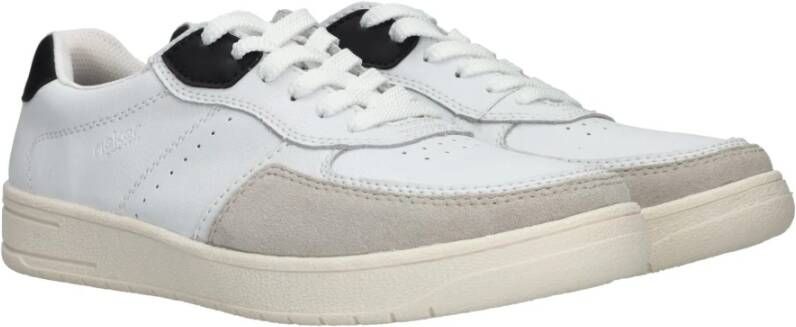 Rieker Comfortabele witte leren sneaker voor heren White Heren