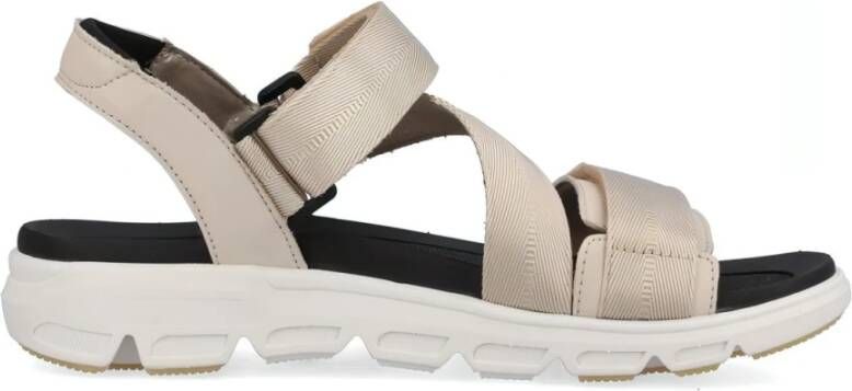 Rieker Beige Platte Sandalen voor Dames Beige Dames