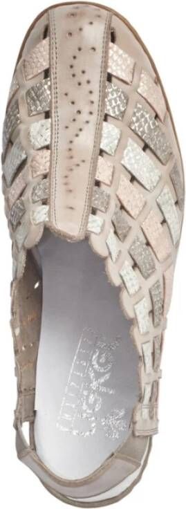 Rieker Lichtroze leren sandalen Beige Dames