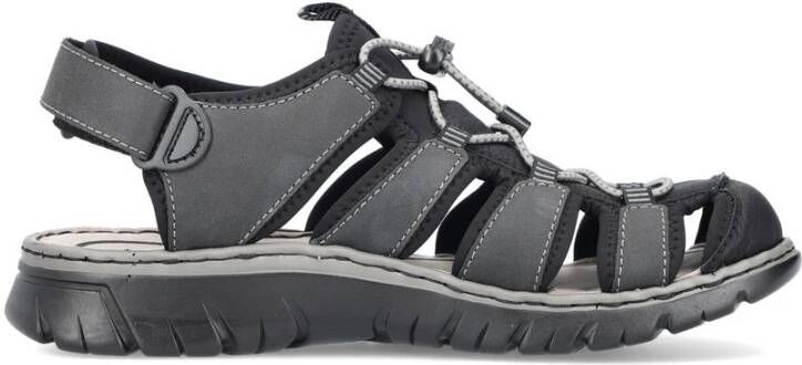 Rieker Flat Sandals Black Heren