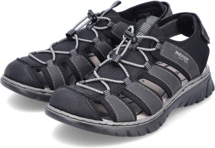 Rieker Flat Sandals Black Heren