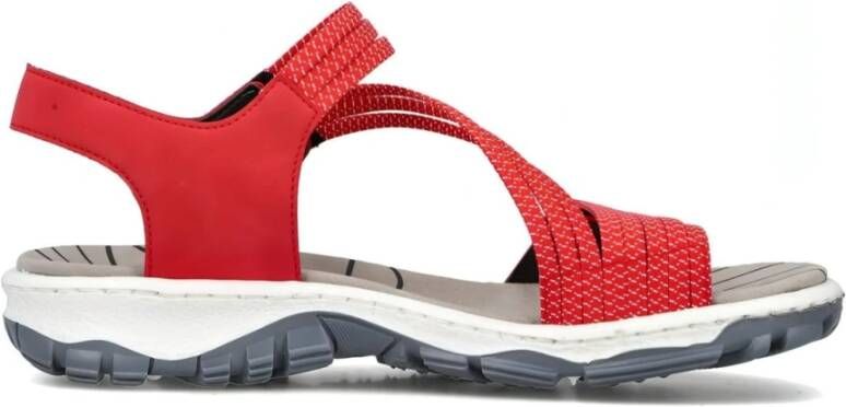 Rieker Flat Sandals Rood Dames