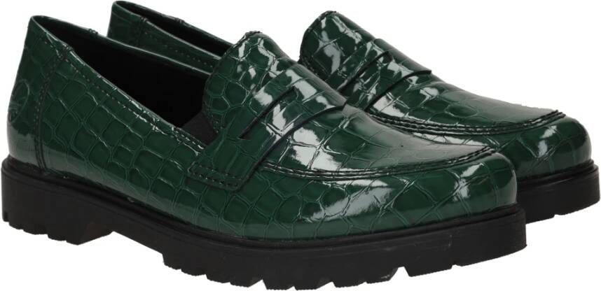 Rieker Groene Animal Print Loafer Instapper Green Dames