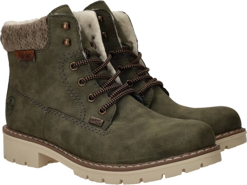 Rieker Groene veterschoenen met RemonteTex Green Dames