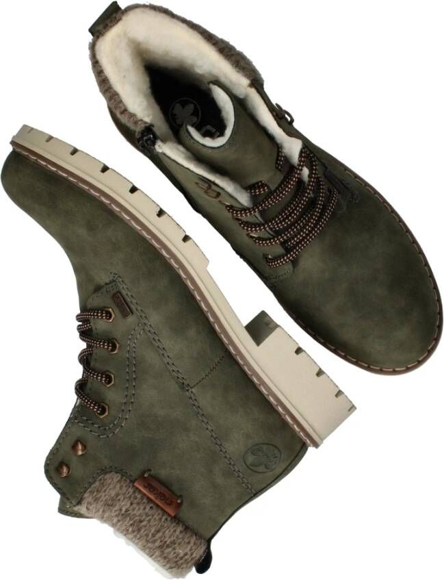 Rieker Groene veterschoenen met RemonteTex Green Dames