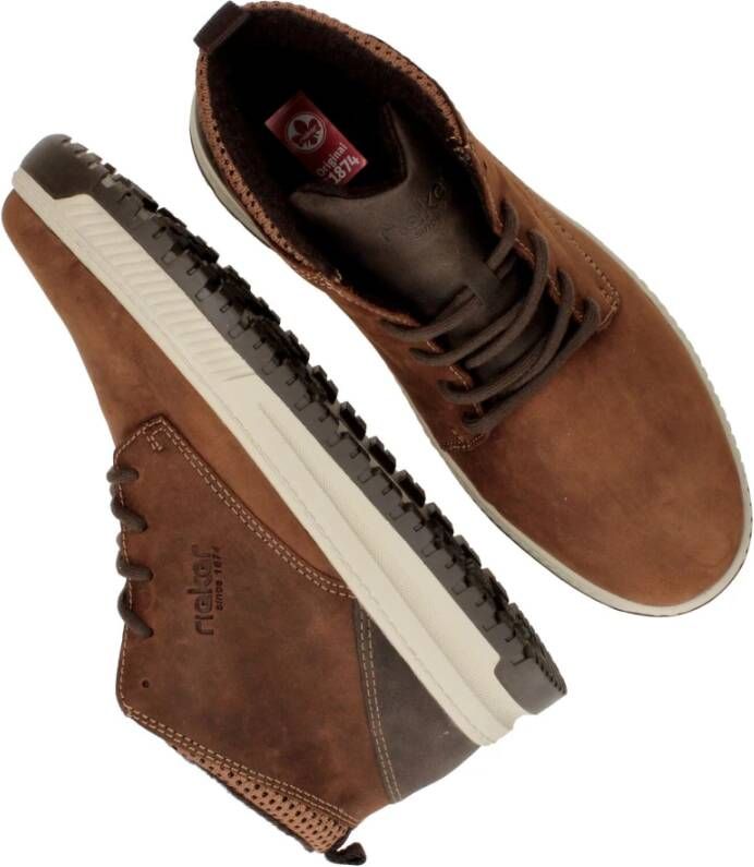 Rieker Heren Cognac Veterschoenen Brown Heren