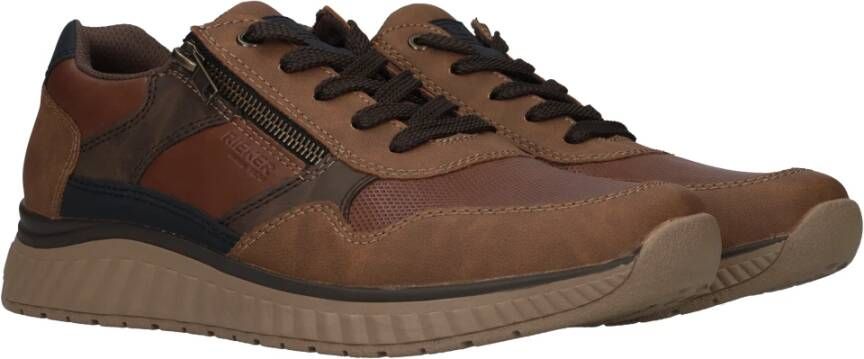 Rieker Heren sneaker in warme bruintinten Brown Heren