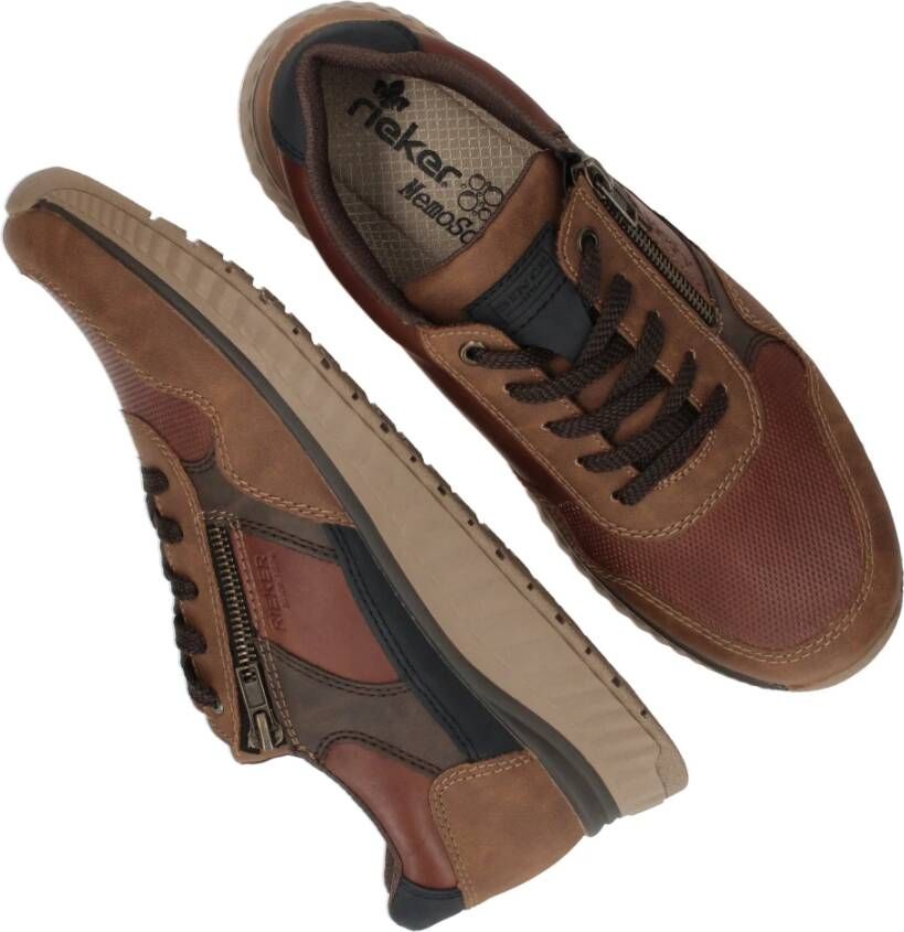 Rieker Heren sneaker in warme bruintinten Brown Heren