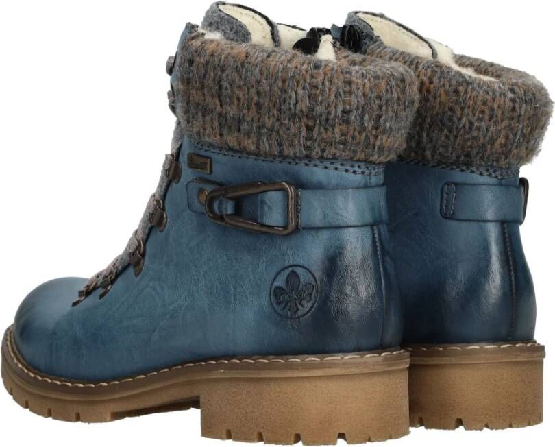 Rieker Stijlvolle Blauwe Veterschoenen Blauw Dames