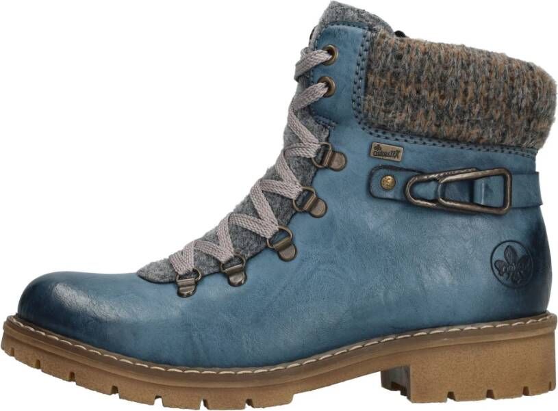 Rieker Stijlvolle Blauwe Veterschoenen Blauw Dames