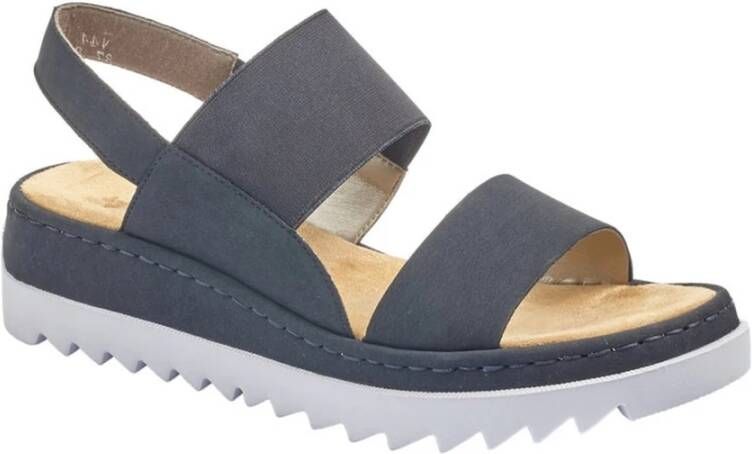 Rieker Blauwe Platte Sandalen voor Dames Blauw Dames