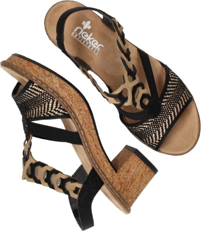 Rieker Verhoog je stijl met hoge hak sandalen Beige Dames