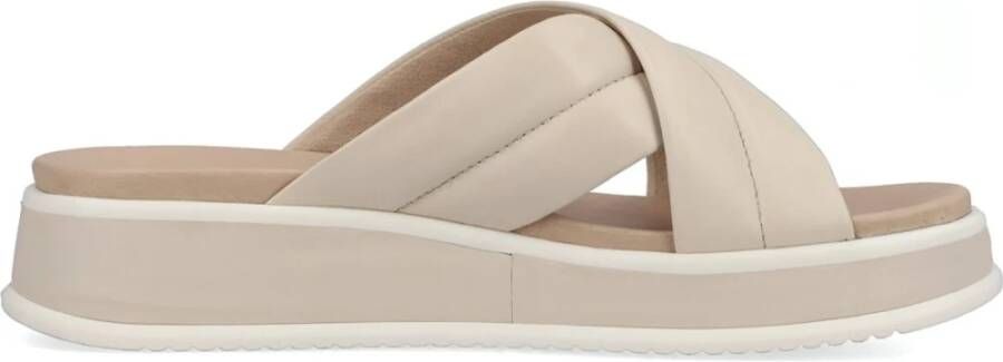 Rieker Comfortabele Leren Sliders voor Vrouwen Beige Dames