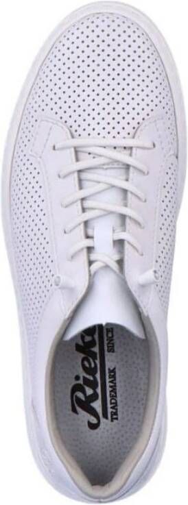 Rieker Witte leren sneakers voor heren Wit Heren