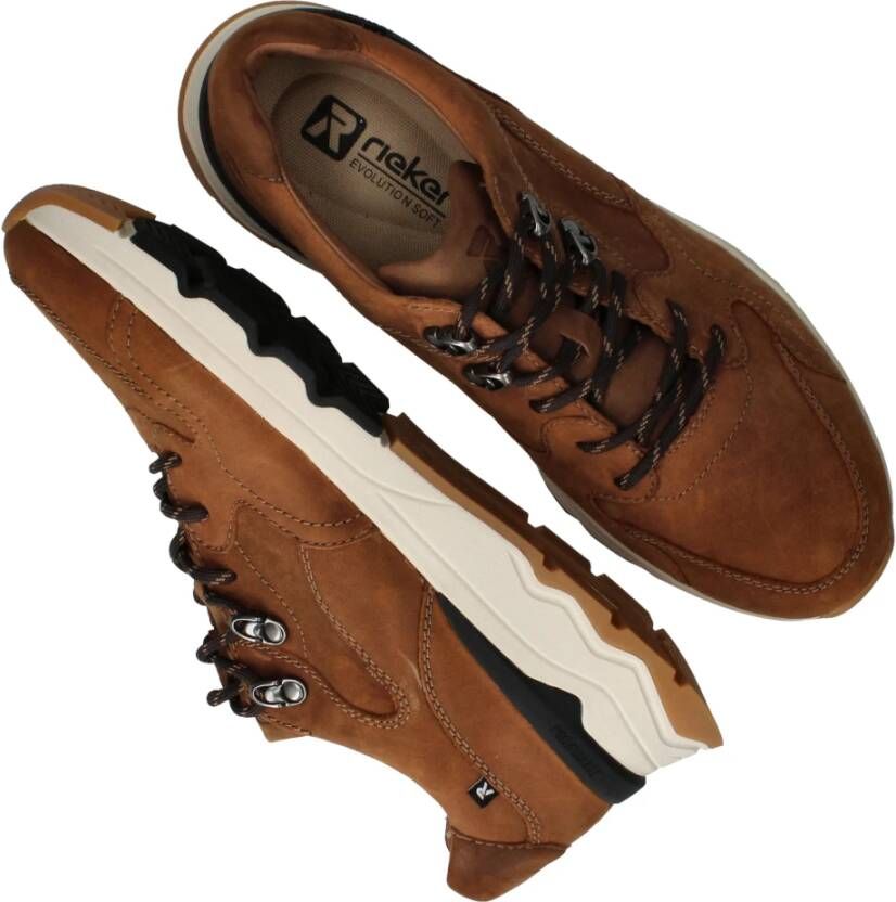 Rieker Sportieve Evolution Sneaker van Cognac Leer Brown Heren